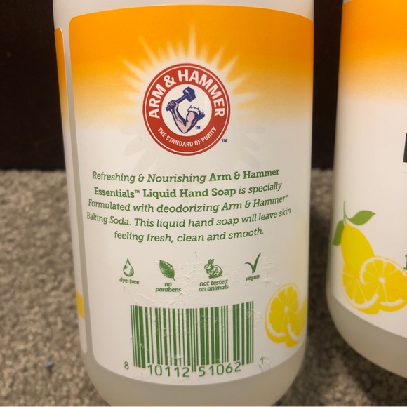 X2 Arm & Hammer Essentials Liquid Hand Soap FRESH LEMON w/ Baking Soda 14oz - Picture 3 of 6